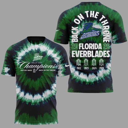 Limited Edition Florida Everblades 2026 Kelly Cup Champions TShirt