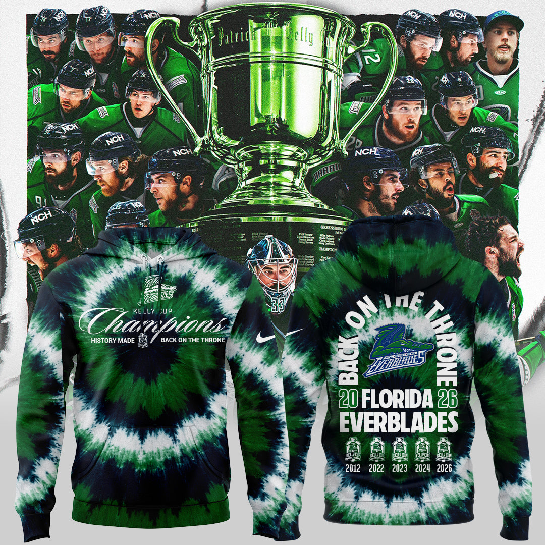 Limited Edition Florida Everblades 2026 Kelly Cup Champions Hoodie