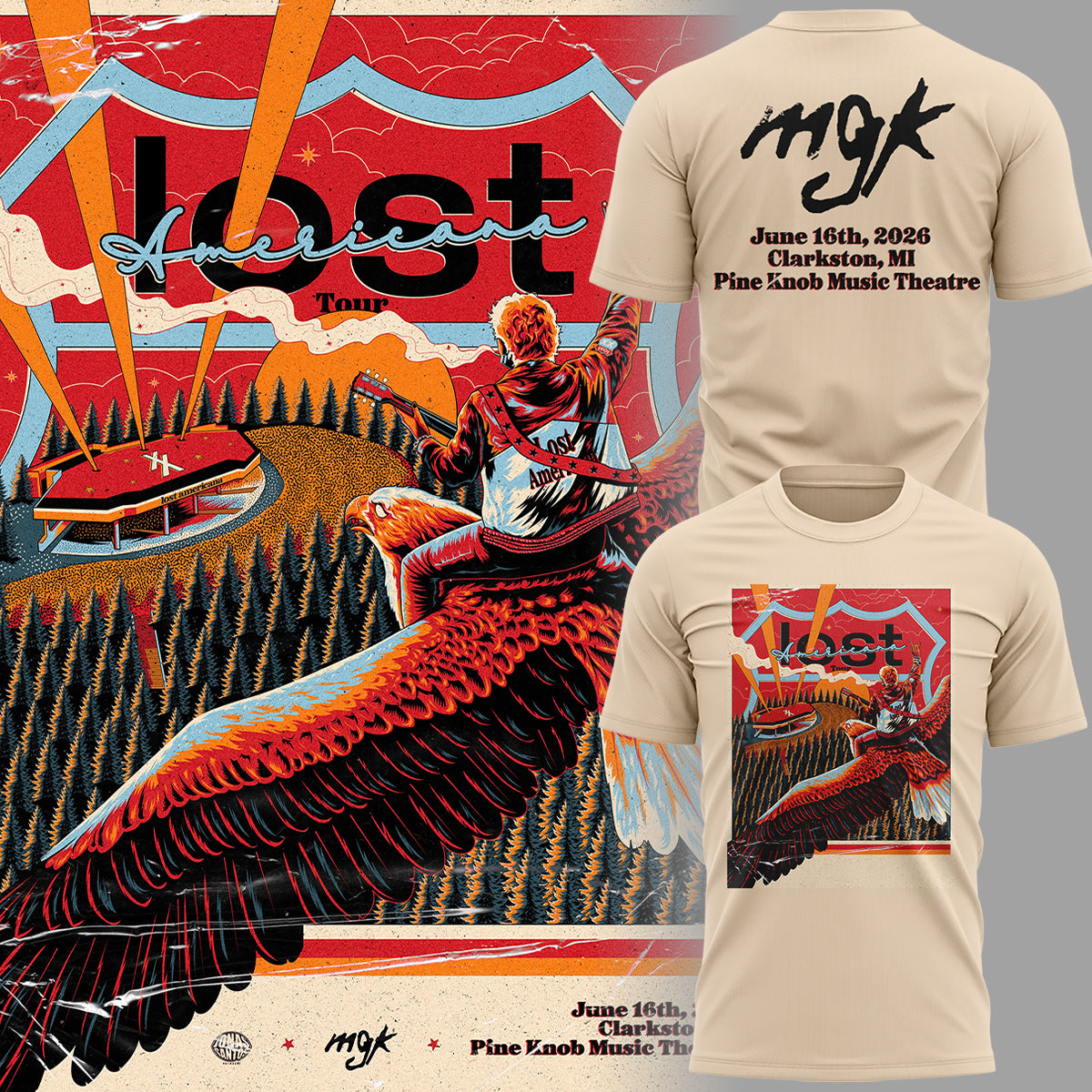 Limited Edition Lost Americana Tour At Clarkston, Michigan Tshirt-ND06172607