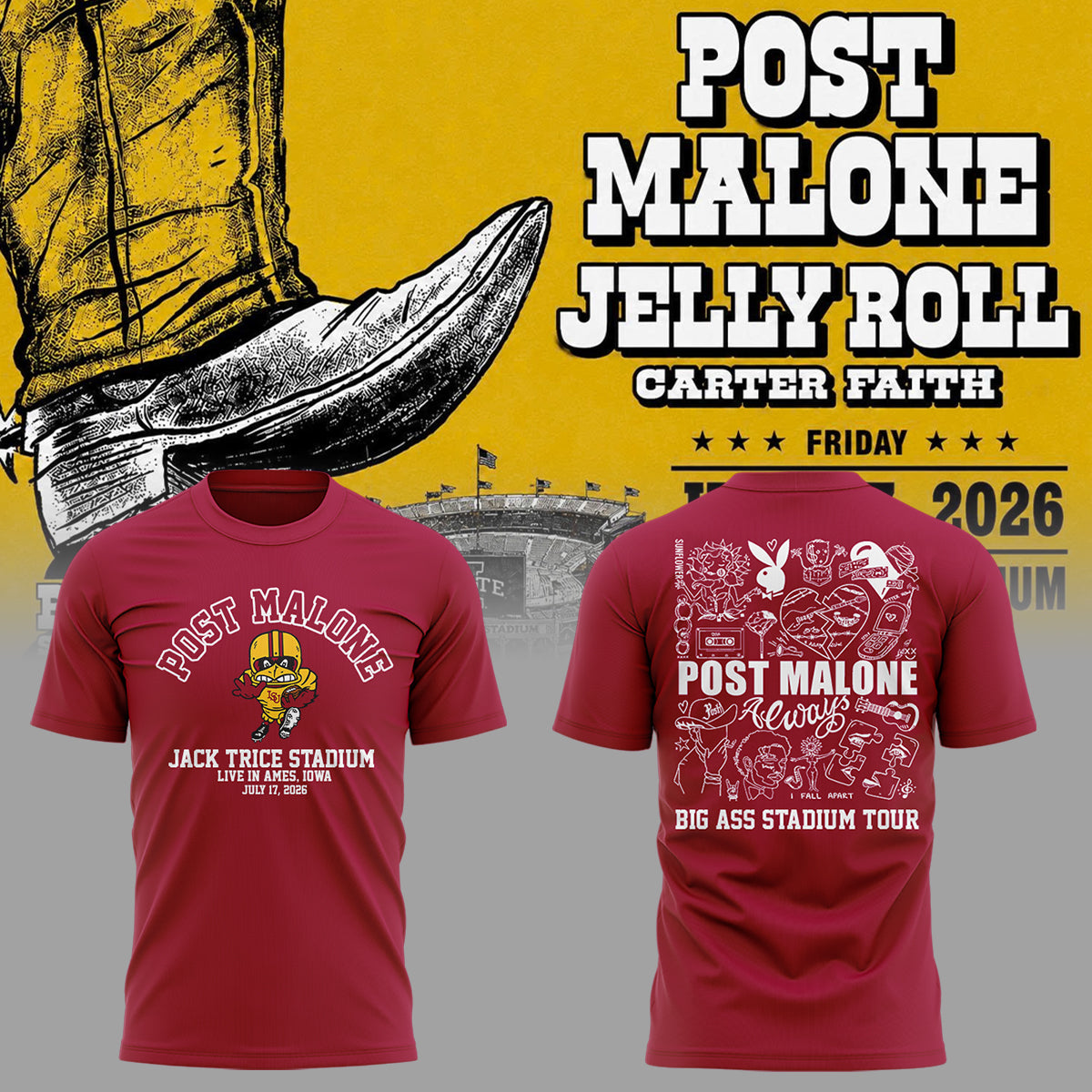 Limited Edition Big Ass Stadium Tour At Jack Trice Stadium Shirt