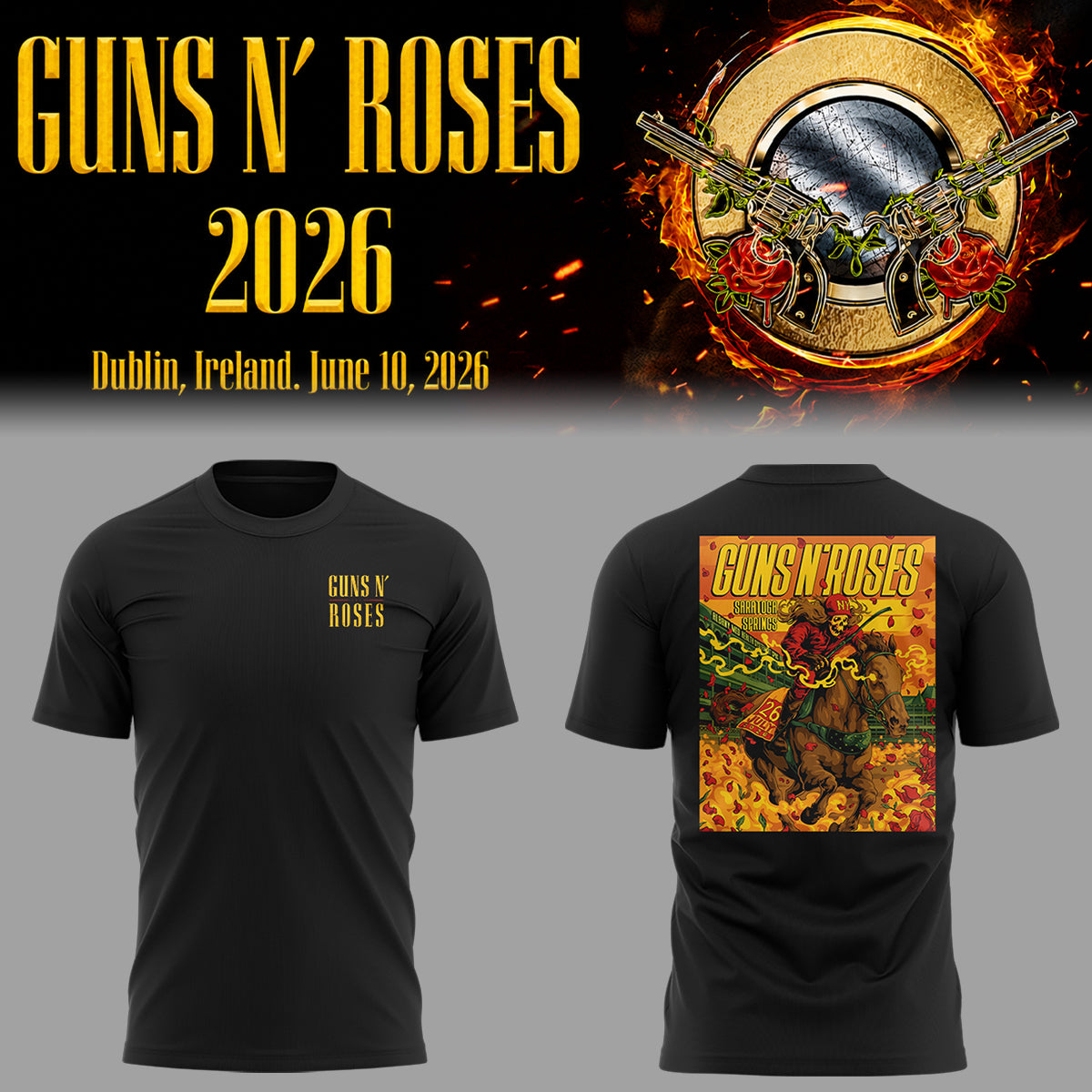 Limited Edition Guns N’ Roses Tour 2026 Tshirt