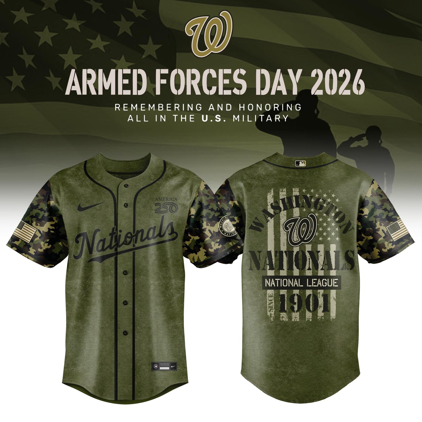 ALL TEAM Armed Forces Day Appreciation Night 2026 Edition Baseball Jersey