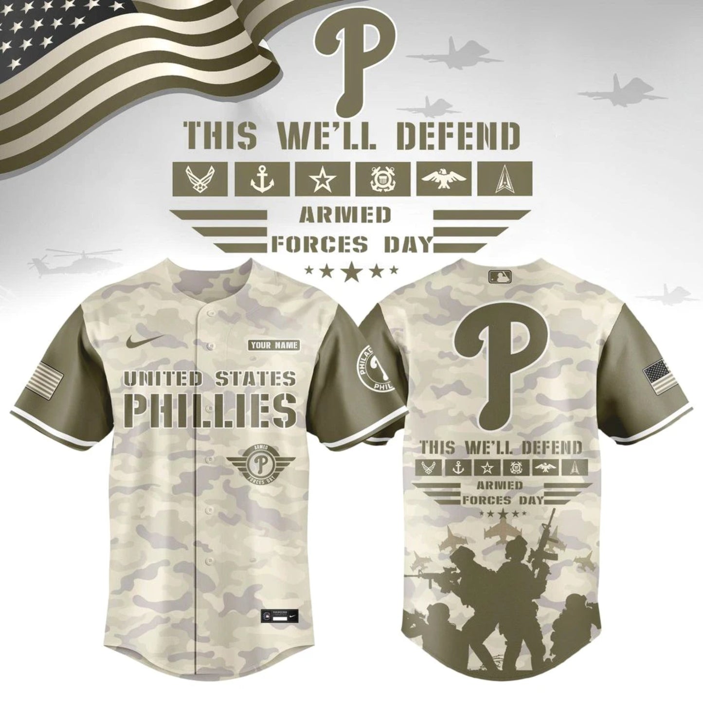 ALL TEAM Armed Forces Day Appreciation Night 2026 Edition Baseball Jersey