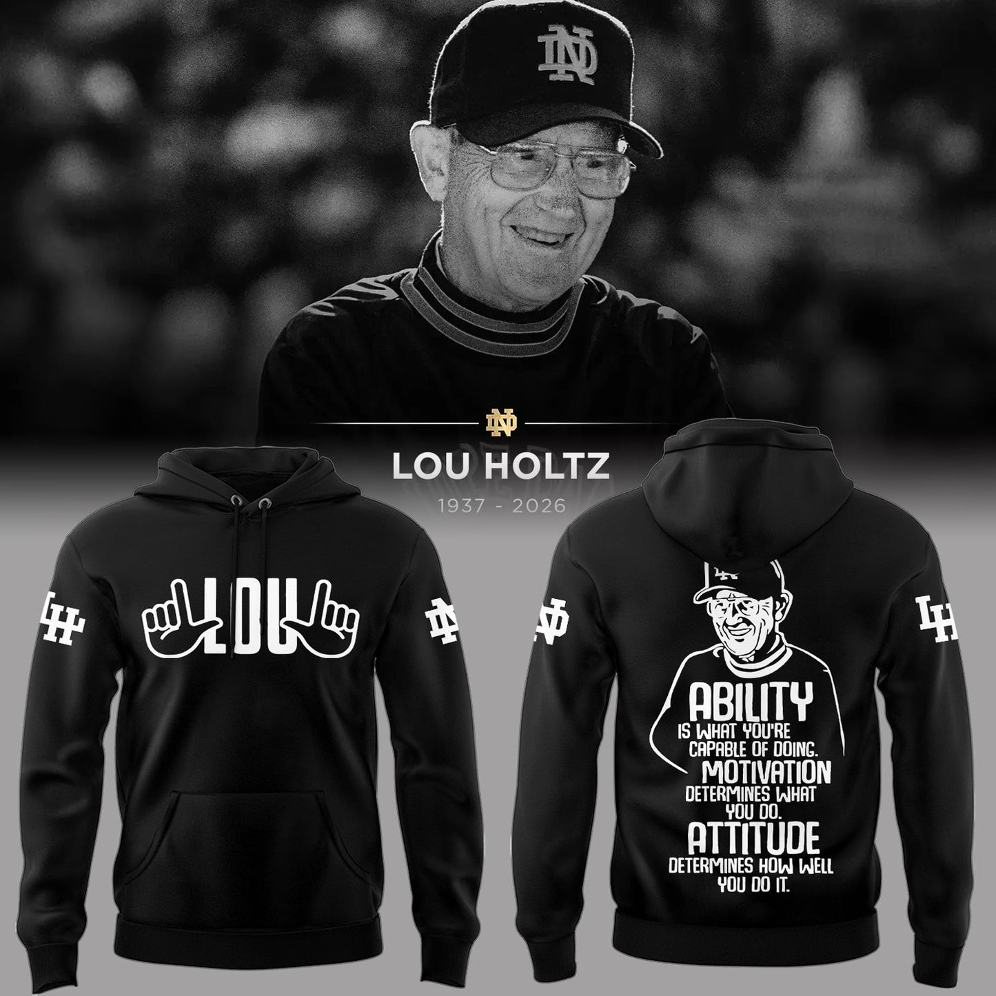 Limited Edition Remembering The Life And Legacy Of Lou Holtz Hoodie