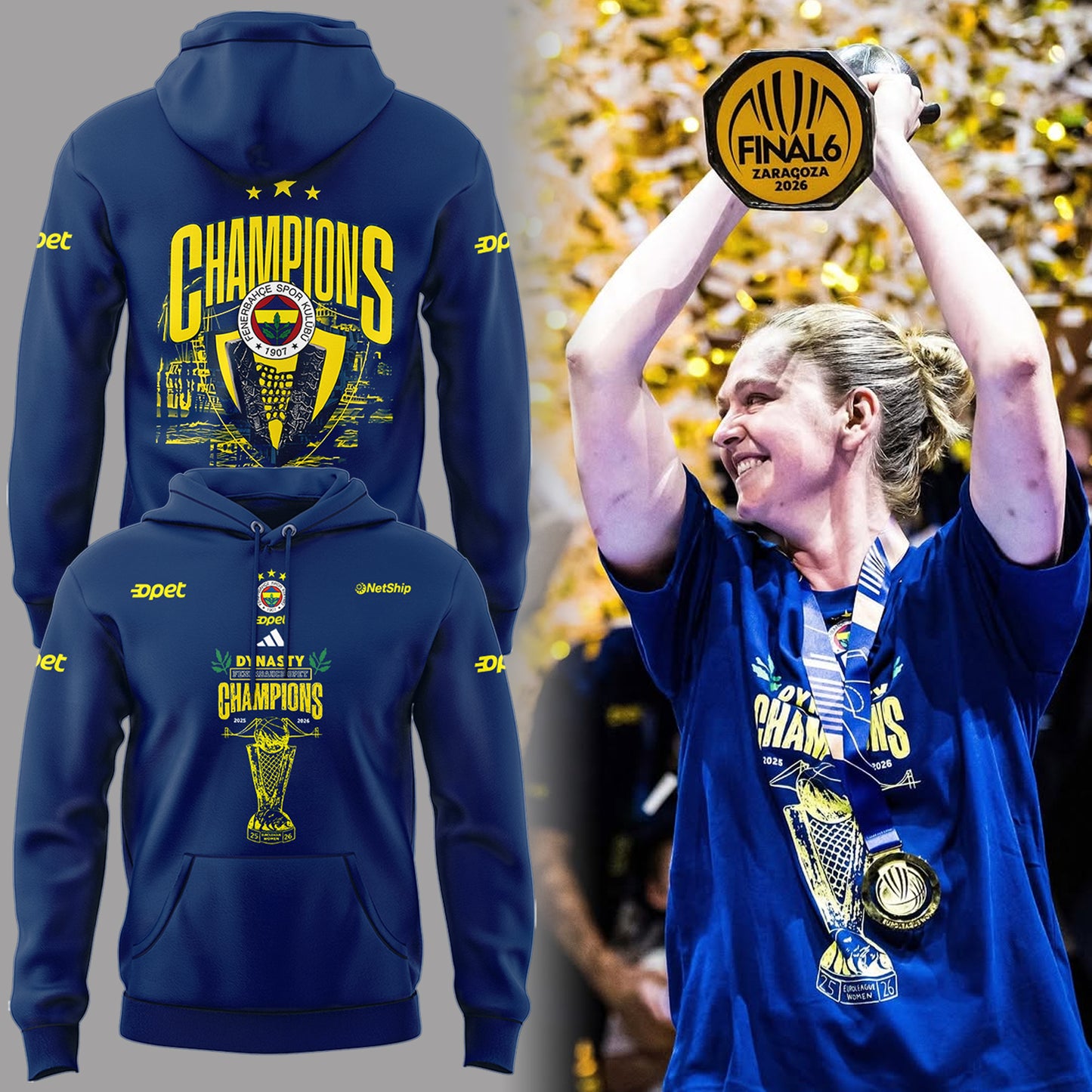 2025-2026 EuroLeague Women Champions 🏀🏆 Hoodie