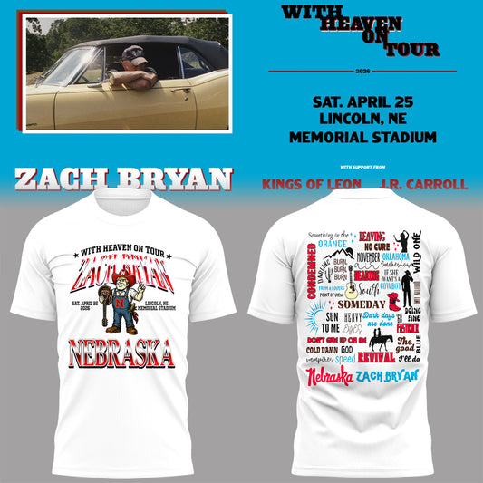 Limited Edition “With Heaven On Tour 2026” at Memorial Stadium Shirt