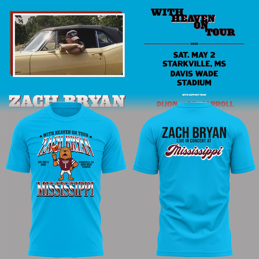 Limited Edition “With Heaven On Tour 2026” at Davis Wade Stadium Shirt
