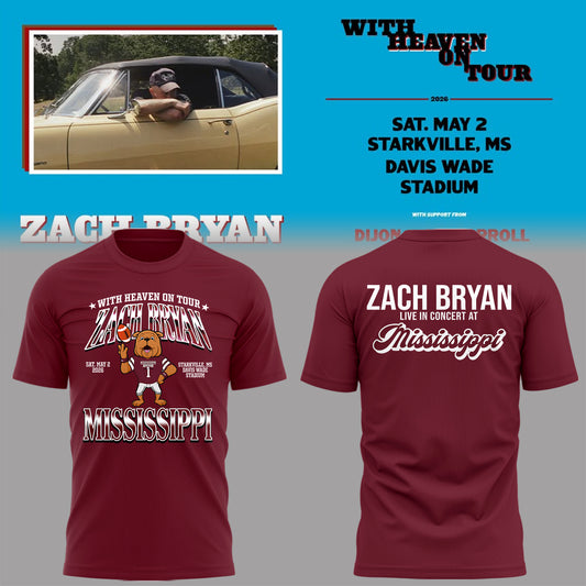 Limited Edition “With Heaven On Tour 2026” at Davis Wade Stadium Shirt