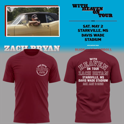 Limited Edition “With Heaven On Tour 2026” at Davis Wade Stadium Shirt