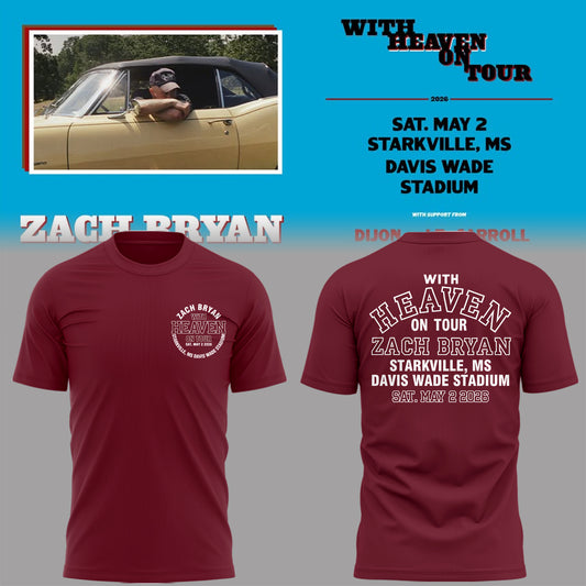 Limited Edition “With Heaven On Tour 2026” at Davis Wade Stadium Shirt
