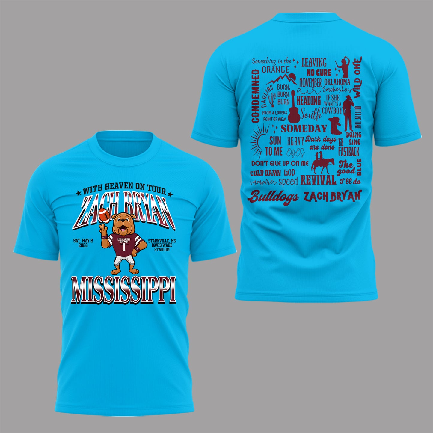 Limited Edition “With Heaven On Tour 2026” at Davis Wade Stadium Shirt