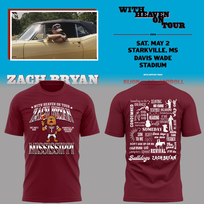 Limited Edition “With Heaven On Tour 2026” at Davis Wade Stadium Shirt