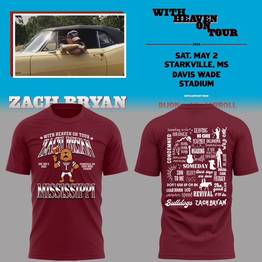 Limited Edition “With Heaven On Tour 2026” at Davis Wade Stadium Shirt