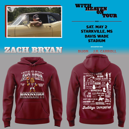 Limited Edition “With Heaven On Tour 2026” at Davis Wade Stadium Hoodie