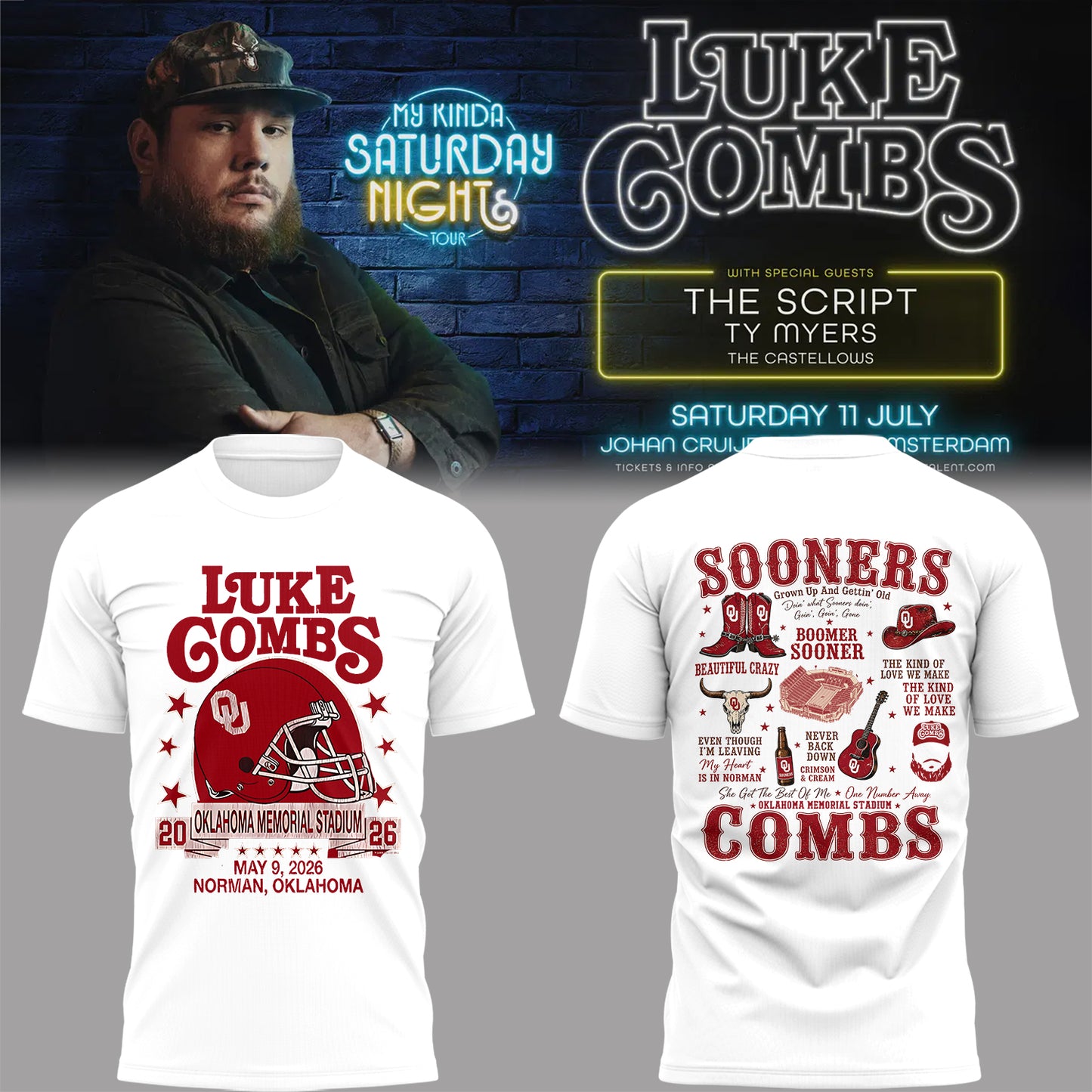LC “My Kinda Saturday Nights Tour” Oklahoma Memorial Stadium Shirt