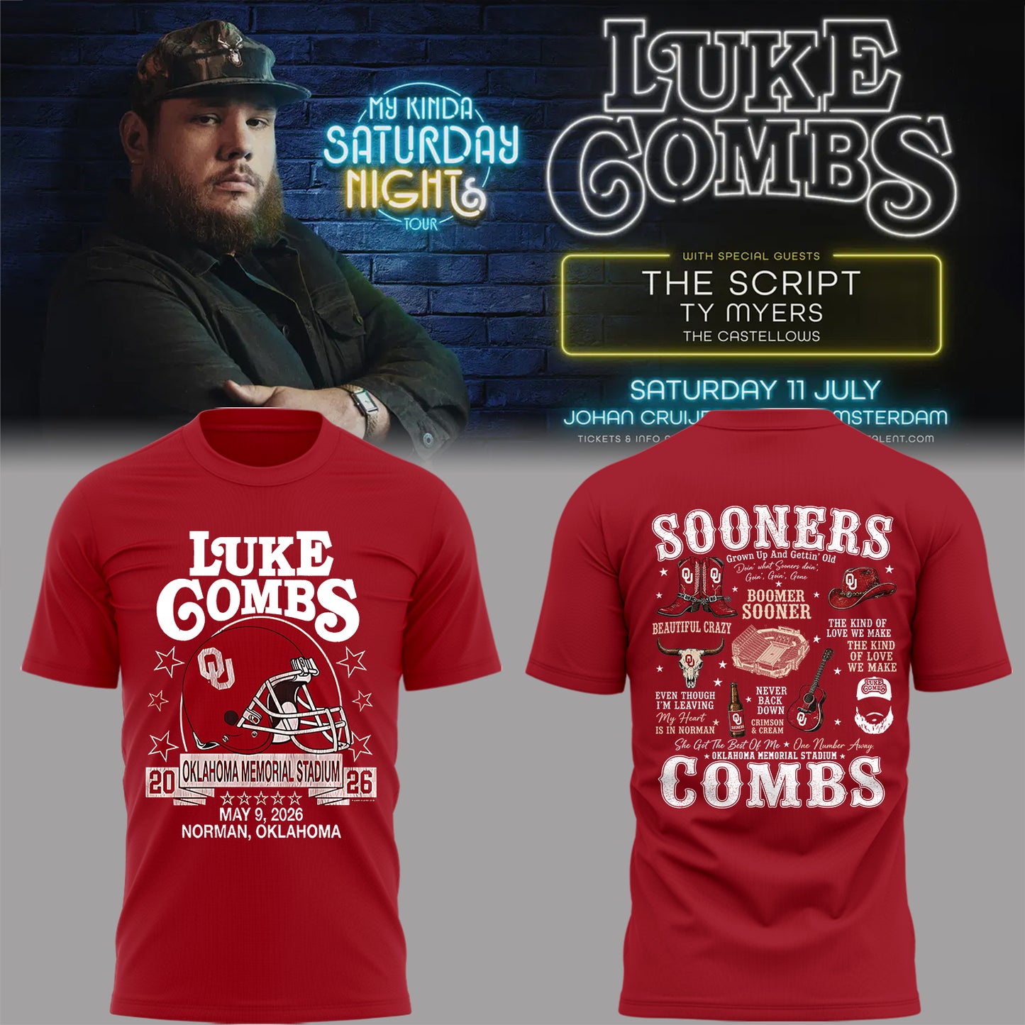 LC “My Kinda Saturday Nights Tour” Oklahoma Memorial Stadium Shirt