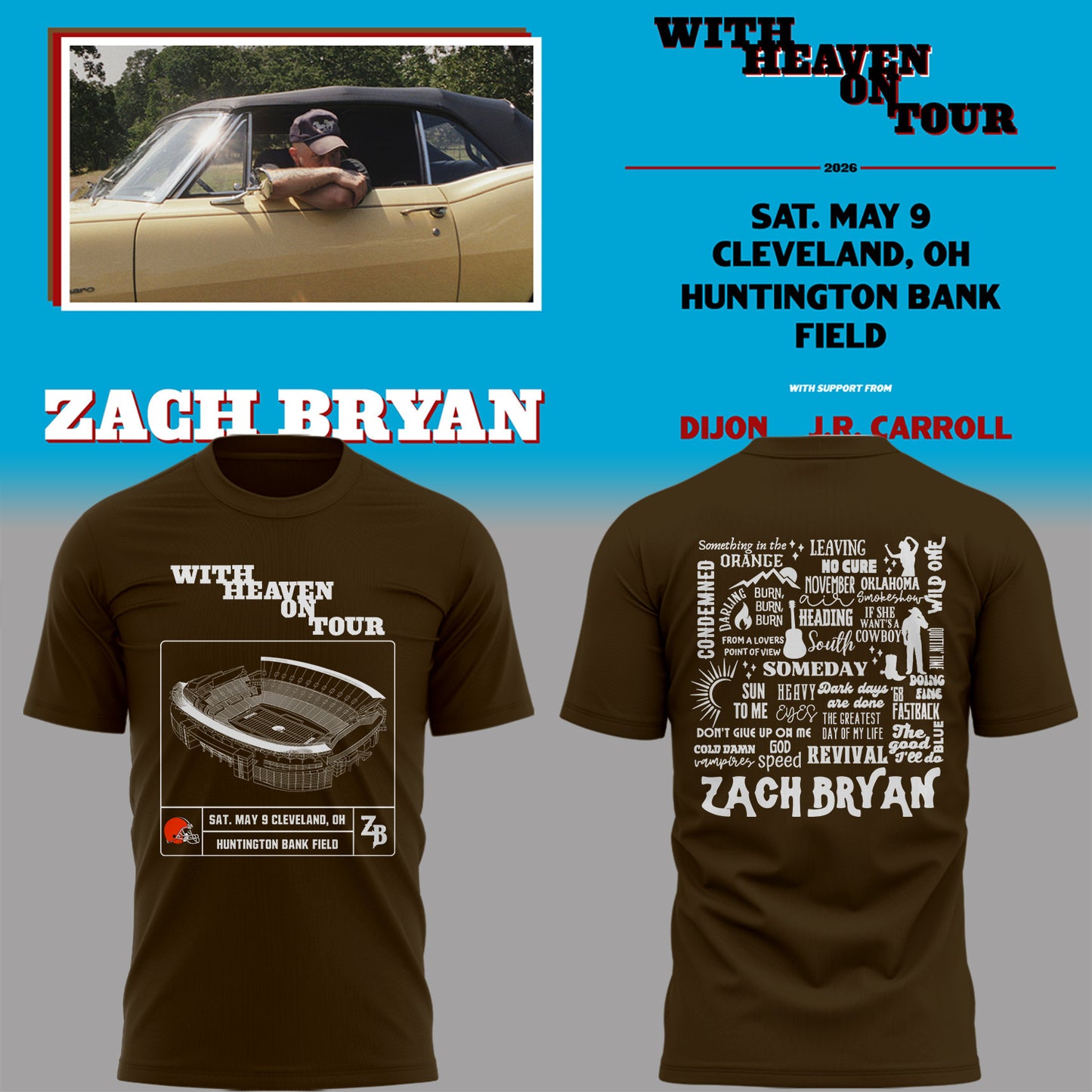 Limited Edition “With Heaven On Tour 2026” at Huntington Bank Field Stadium Shirt