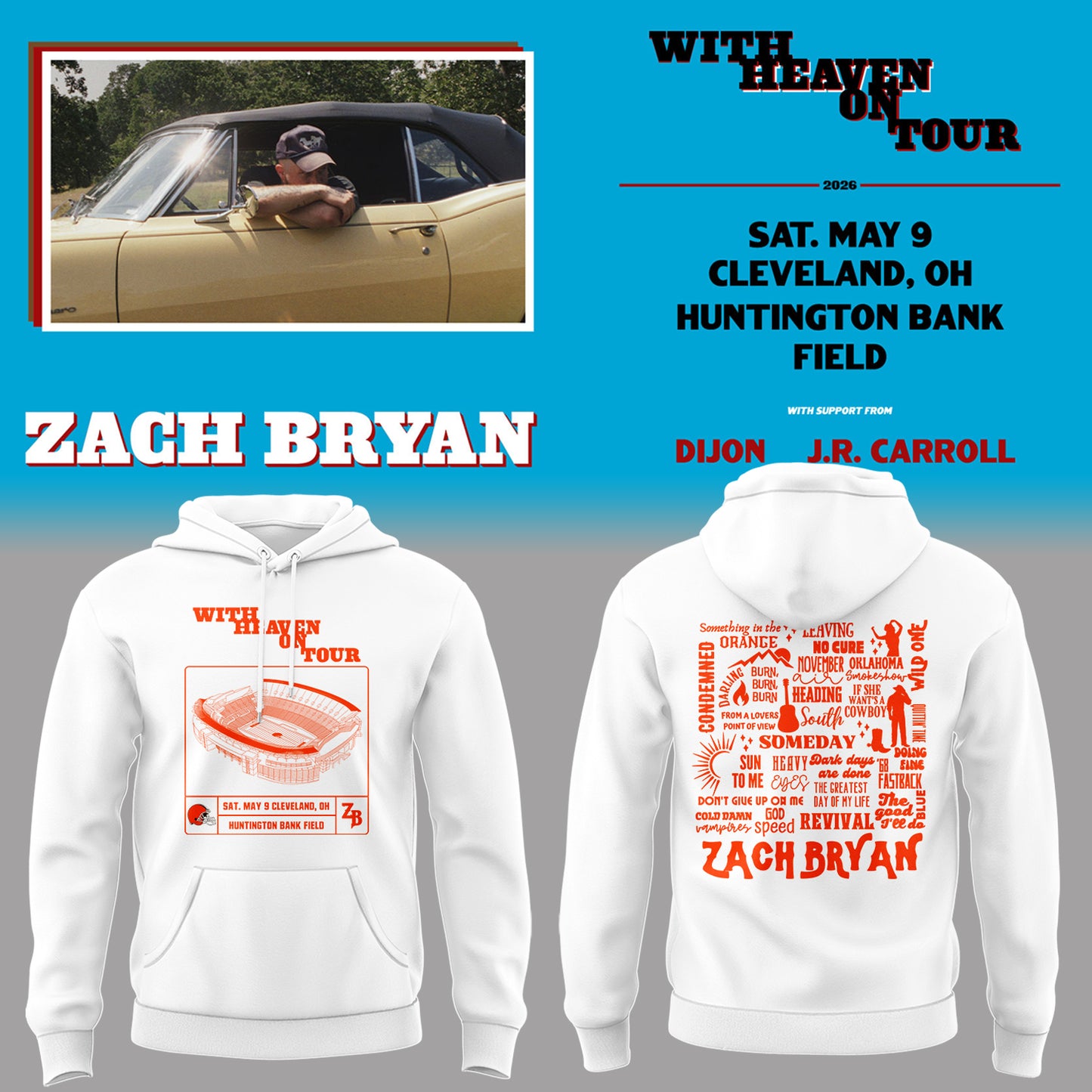 Limited Edition “With Heaven On Tour 2026” at Huntington Bank Field Stadium Hoodie