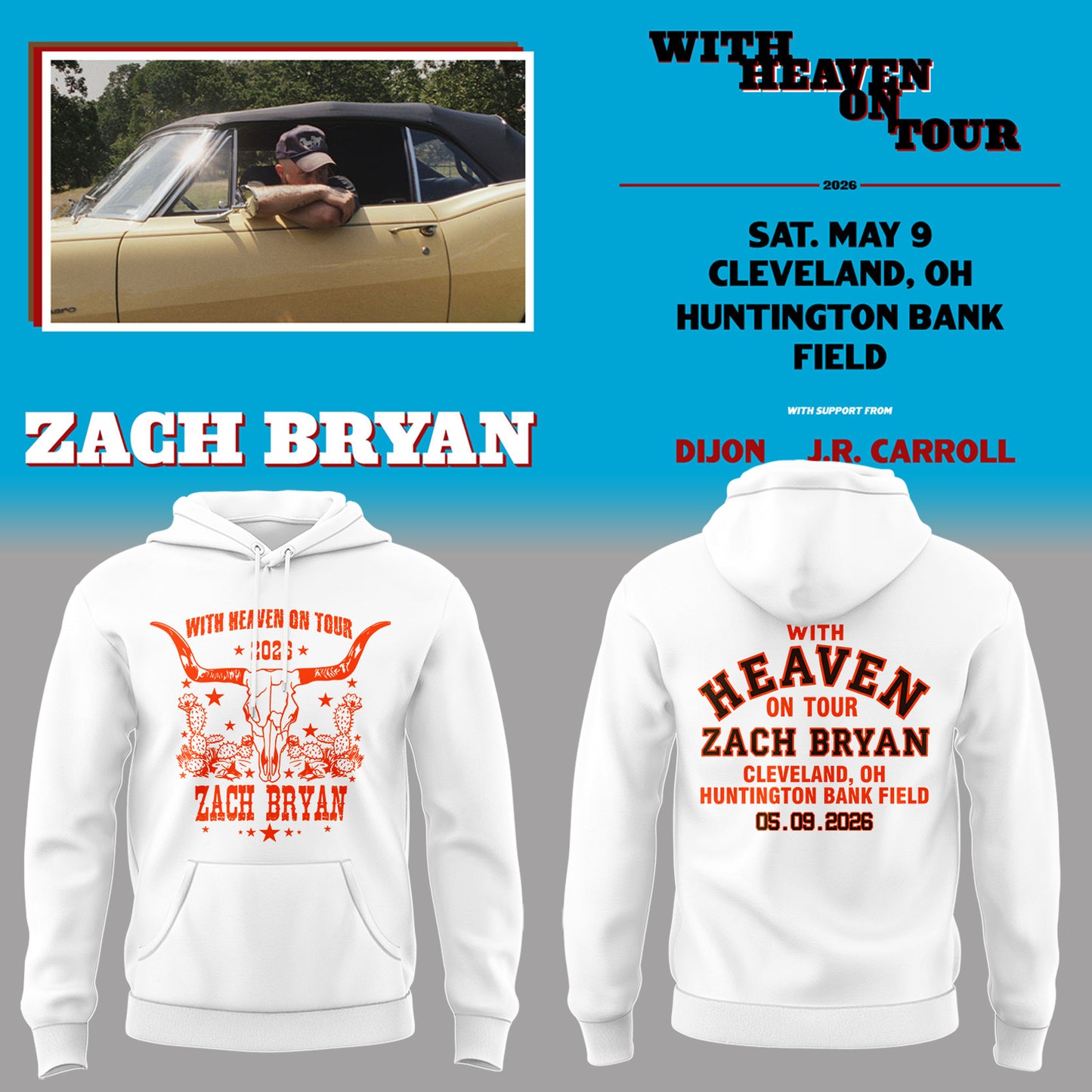 Limited Edition “With Heaven On Tour 2026” at Huntington Bank Field Stadium Hoodie