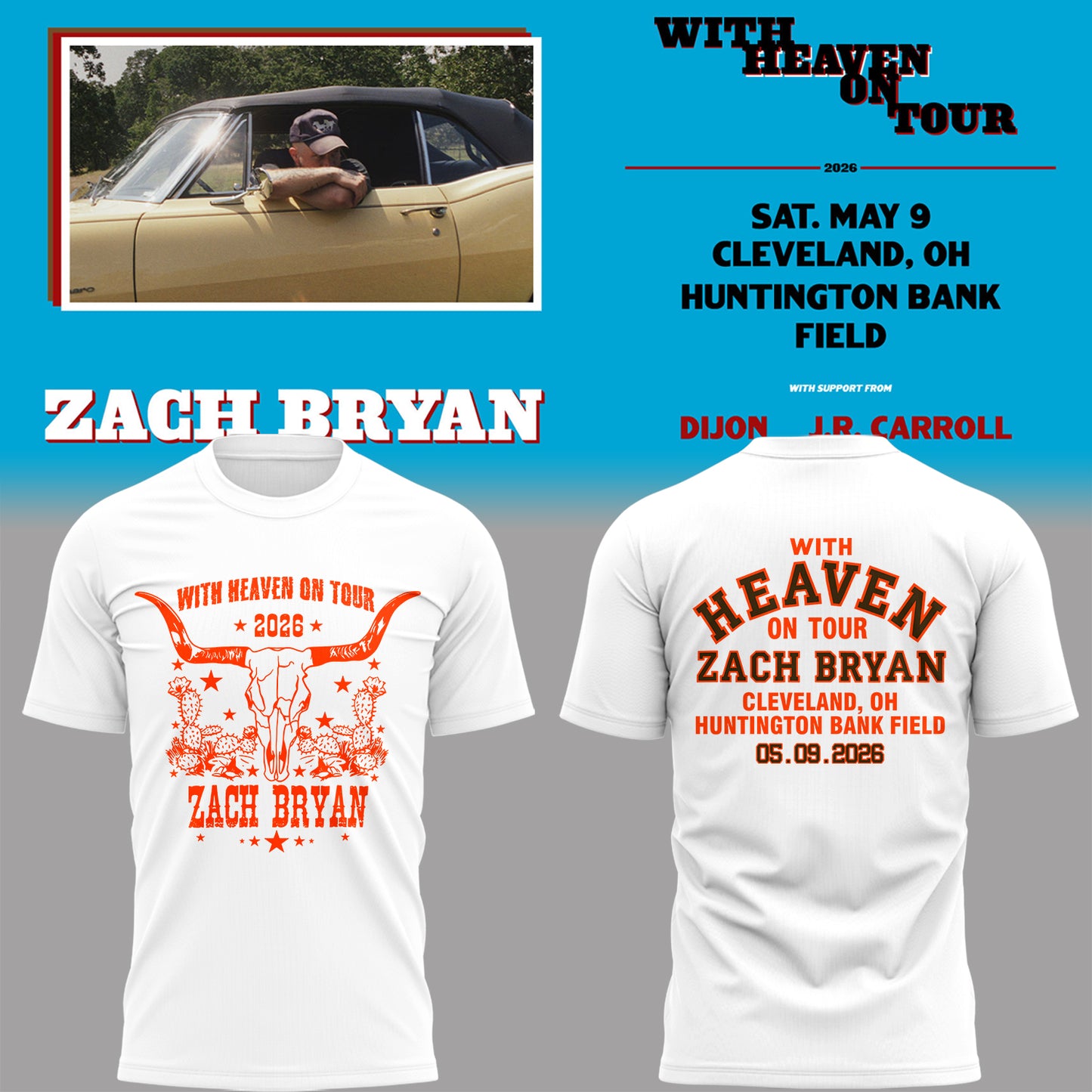 Limited Edition “With Heaven On Tour 2026” at Huntington Bank Field Stadium Shirt