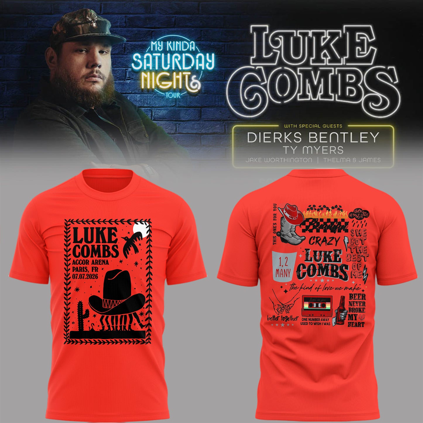 Limited Edition “My Kinda Saturday Night Tour” Tshirt