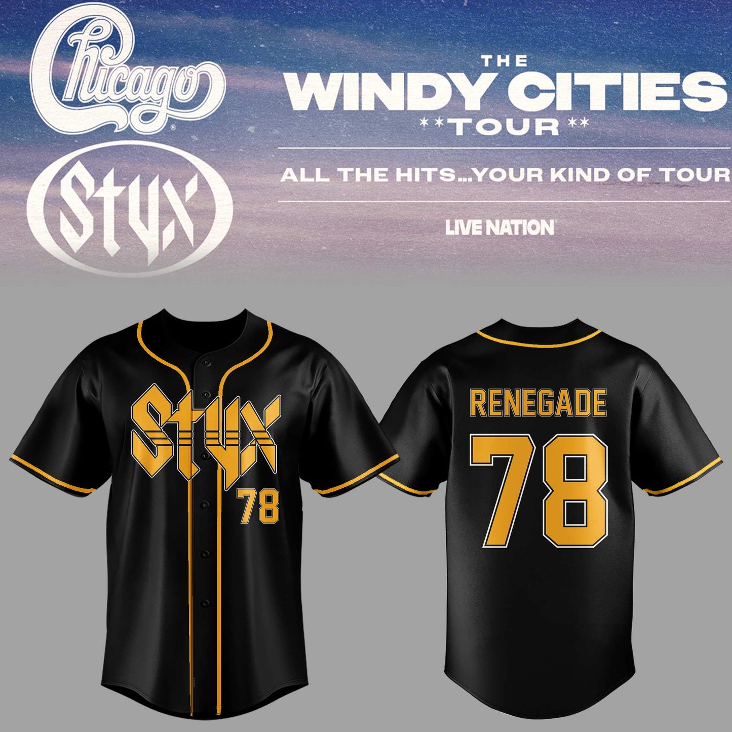 Limited Edition The Windy Cities Tour – All The Hits… Your Kind of Tour Jersey