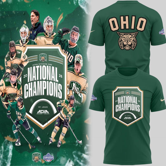 Limited Edition Ohio Bobcat ACHA National Champions 2026🏆TShirt
