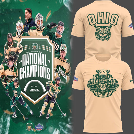 Limited Edition Ohio Bobcat ACHA National Champions 2026🏆TShirt