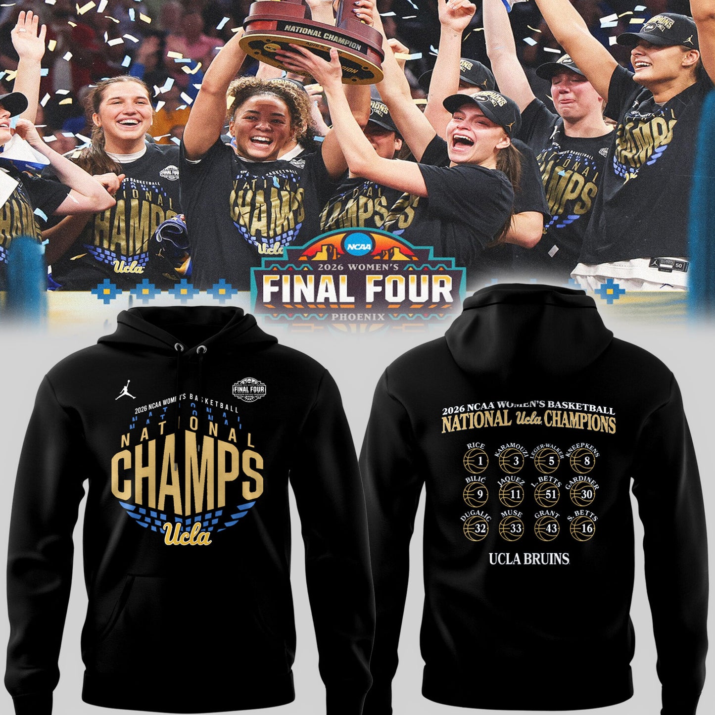 UCLA 🏀 𝐍𝐀𝐓𝐈𝐎𝐍𝐀𝐋 𝐂𝐇𝐀𝐌𝐏𝐈𝐎𝐍𝐒 Hoodie