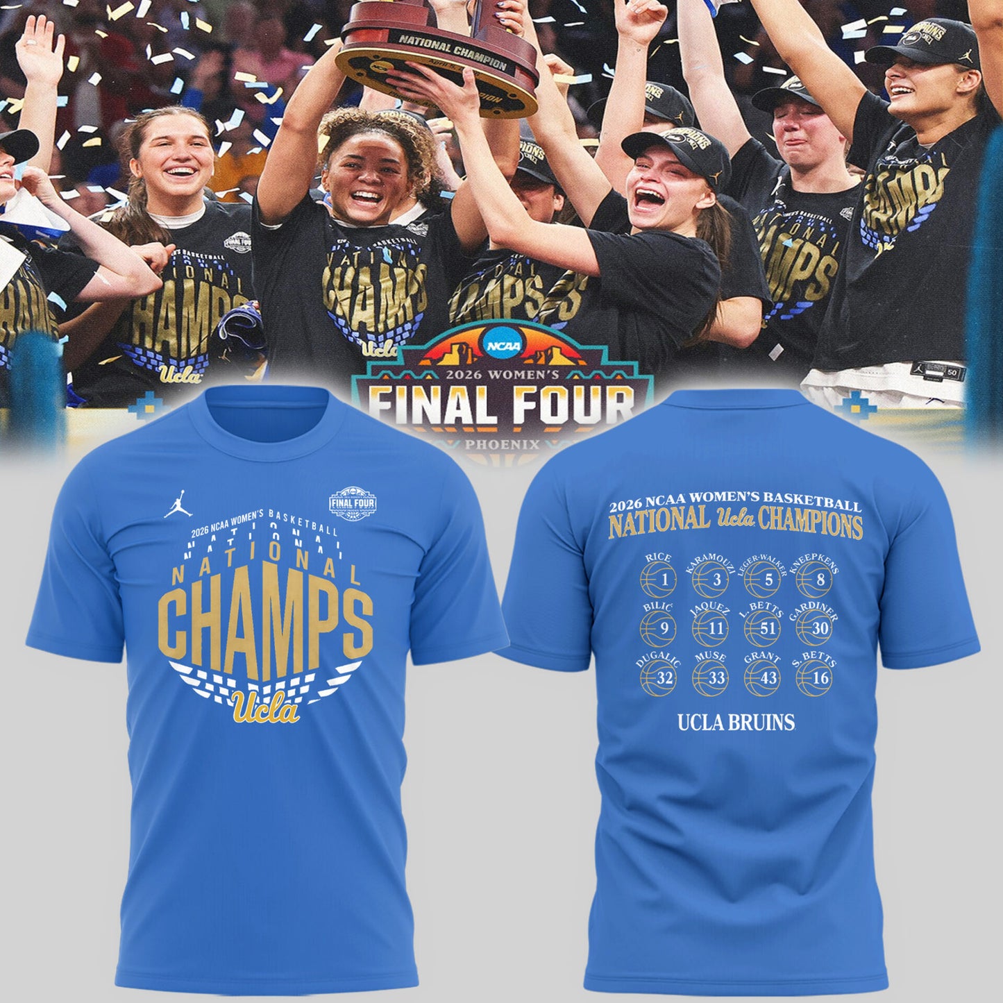 UCLA 🏀 𝐍𝐀𝐓𝐈𝐎𝐍𝐀𝐋 𝐂𝐇𝐀𝐌𝐏𝐈𝐎𝐍𝐒 TShirt