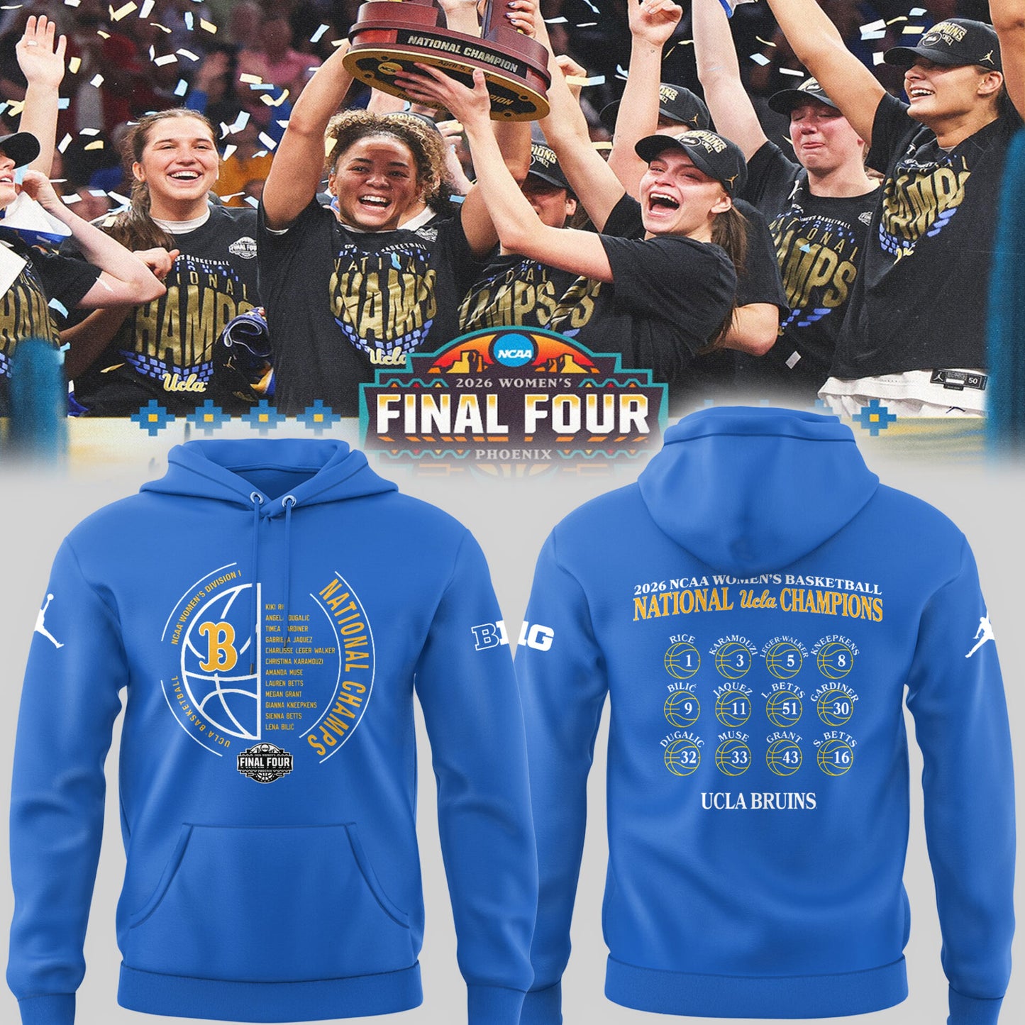 UCLA 🏀 𝐍𝐀𝐓𝐈𝐎𝐍𝐀𝐋 𝐂𝐇𝐀𝐌𝐏𝐈𝐎𝐍𝐒 Hoodie