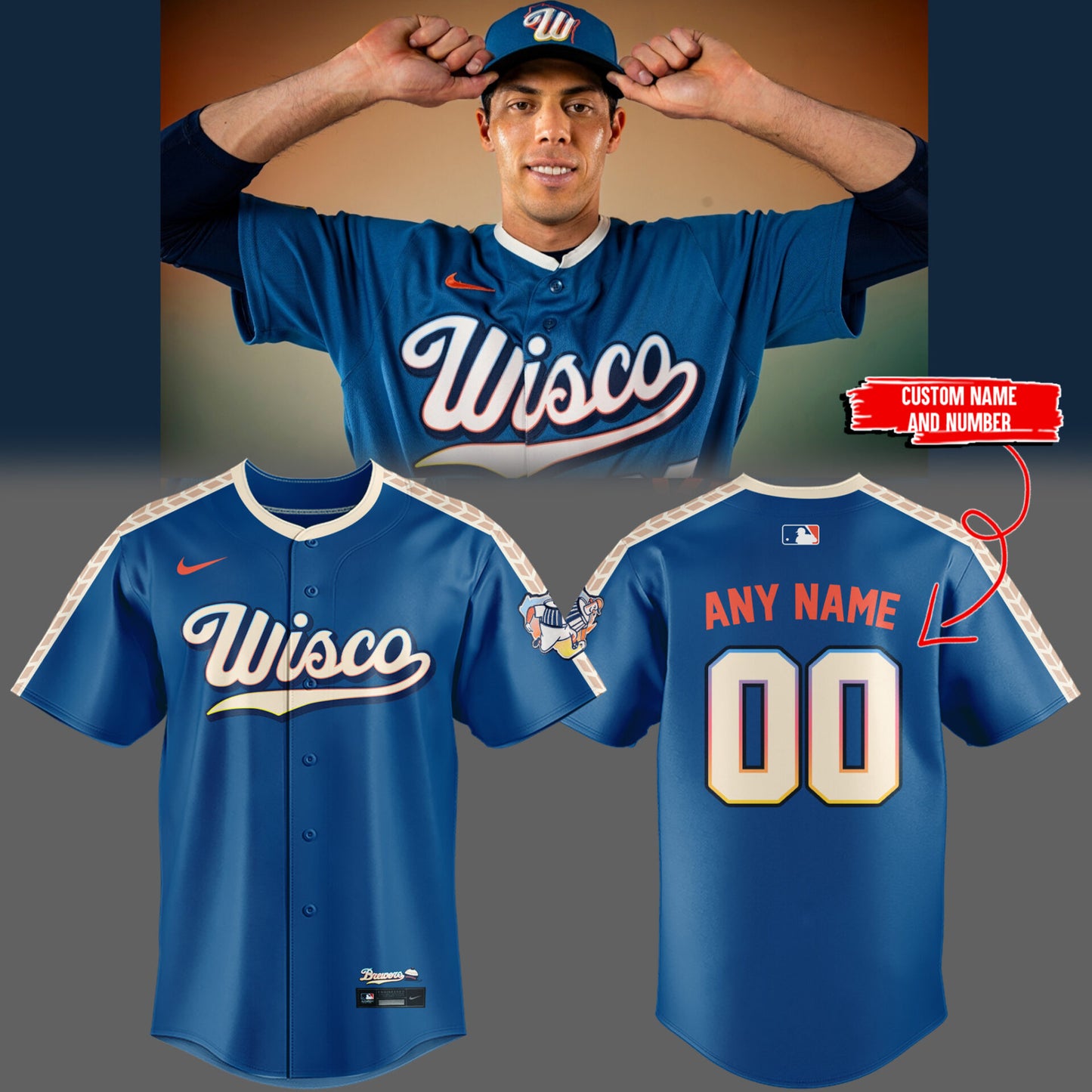 Brewers ⚾🧀City Connect Custom Jersey