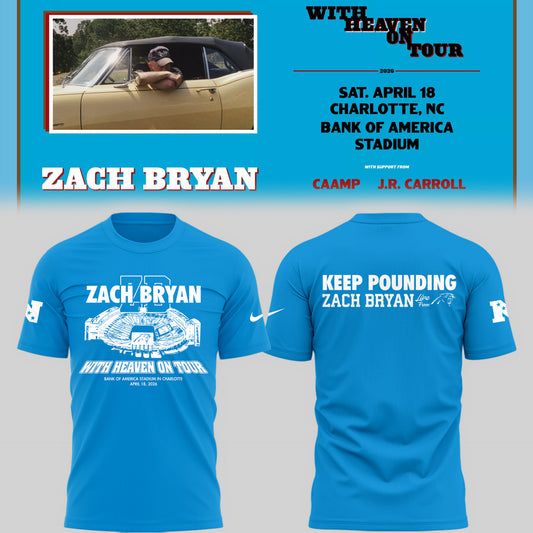 Limited Edition Zach Bryan Charlotte Tour T shirt 2026