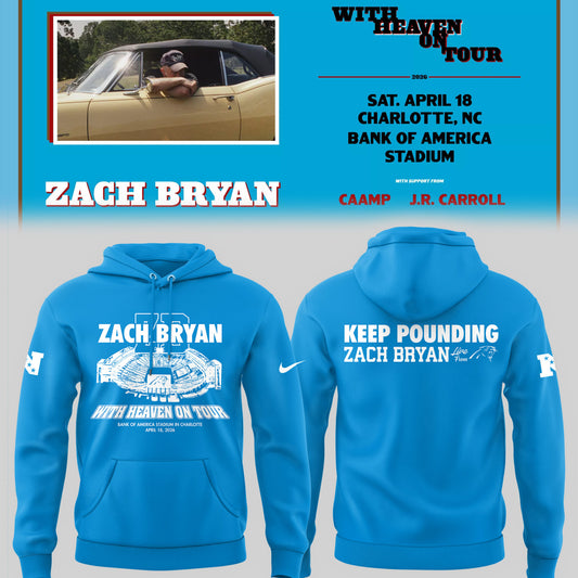 Limited Edition Zach Bryan Charlotte Tour Hoodie 2026