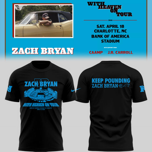 Limited Edition Zach Bryan Charlotte Tour T shirt 2026