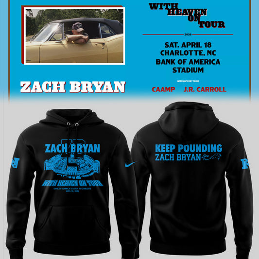 Limited Edition Zach Bryan Charlotte Tour Hoodie 2026