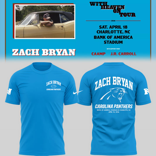 Limited Edition Zach Bryan Charlotte Tour T shirt 2026