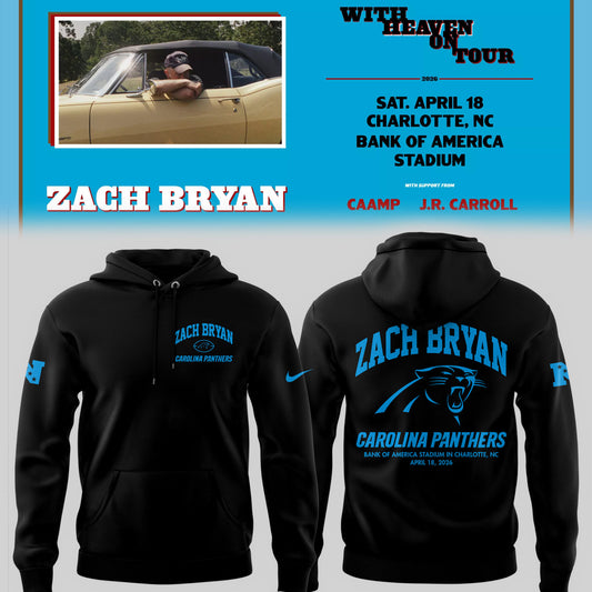 Limited Edition Zach Bryan Charlotte Tour Hoodie 2026