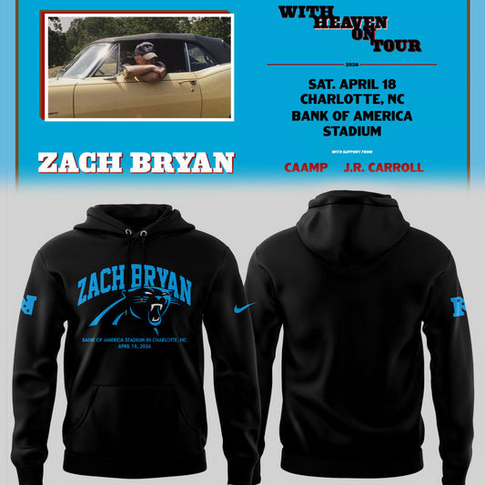 Limited Edition Zach Bryan Charlotte Tour Hoodie 2026