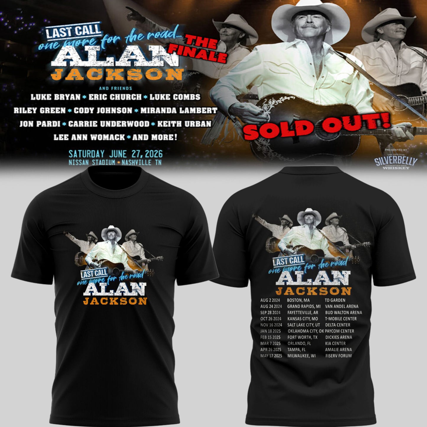 Alan Jackson x TN “Last Call One More for the Road – The Finale” TShirt