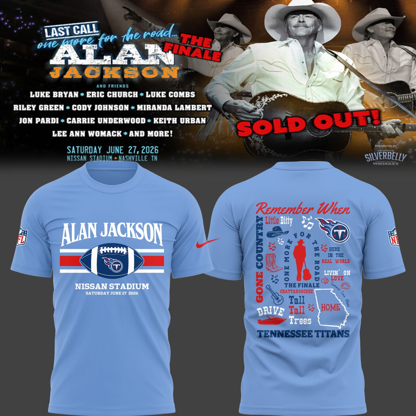 Alan Jackson x TN “Last Call One More for the Road – The Finale” TShirt