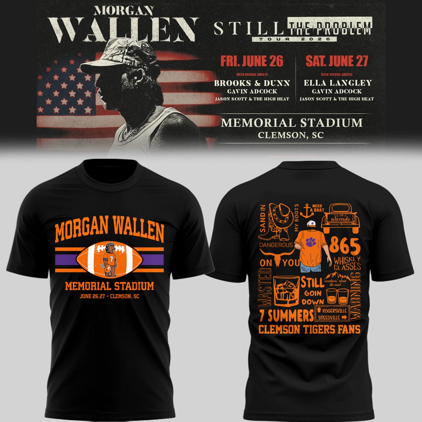 MW x Clemson Tigers Football - Still The Problem Tour 2026 T-Shirt