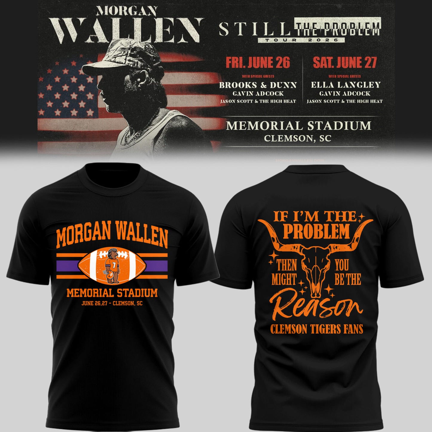 MW x Clemson Tigers Football - Still The Problem Tour 2026 T-Shirt