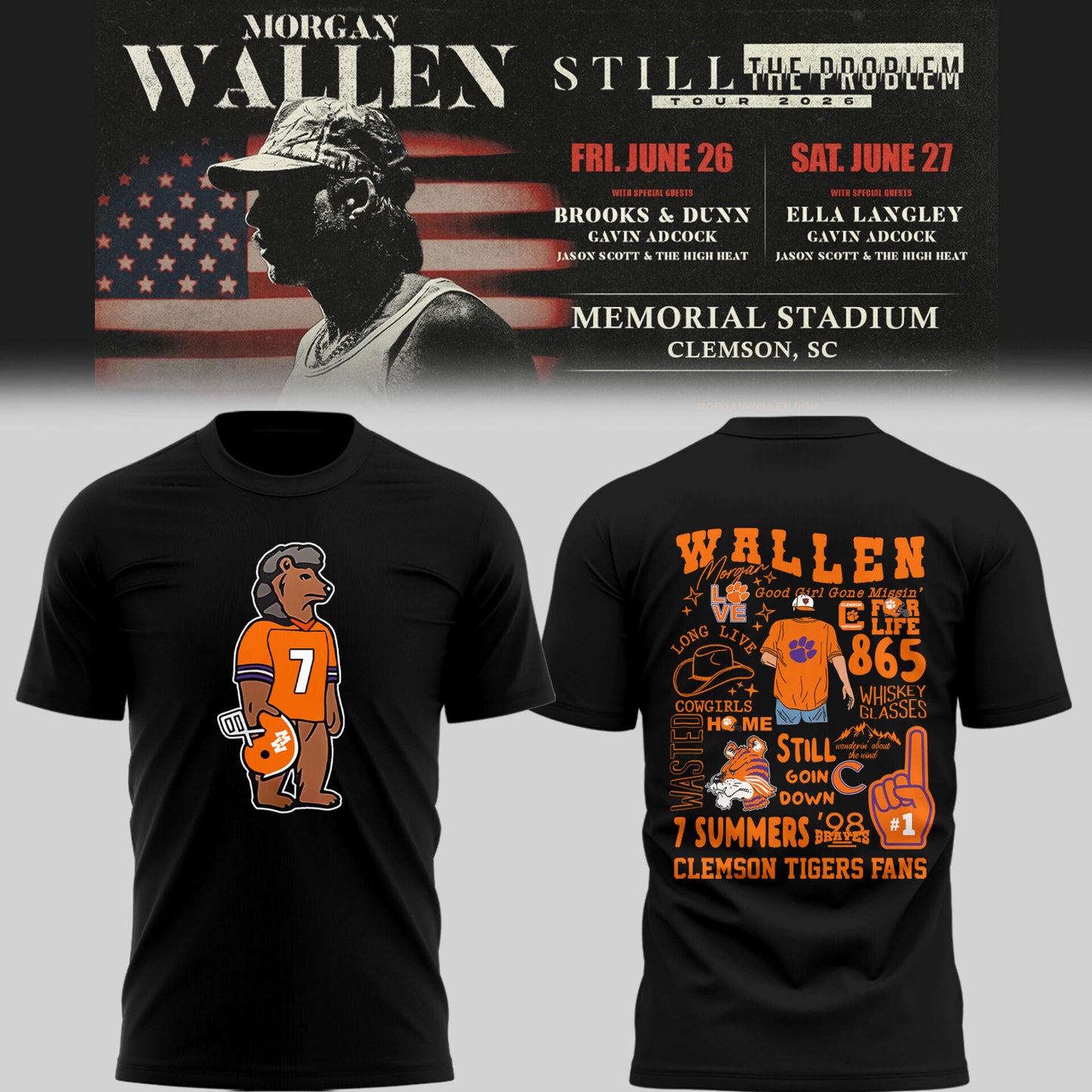 MW x Clemson Tigers Football - Still The Problem Tour 2026 T-Shirt