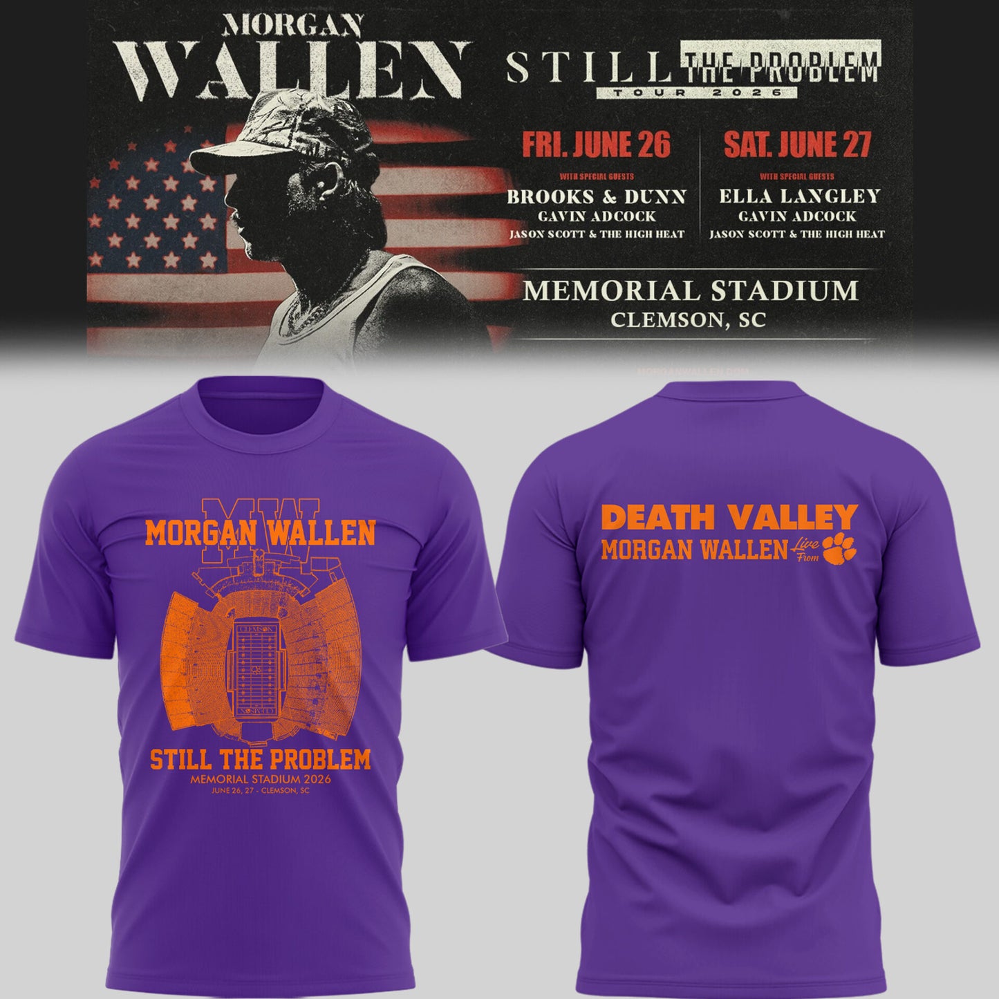 MW x Clemson Tigers Football - Still The Problem Tour 2026 T-Shirt