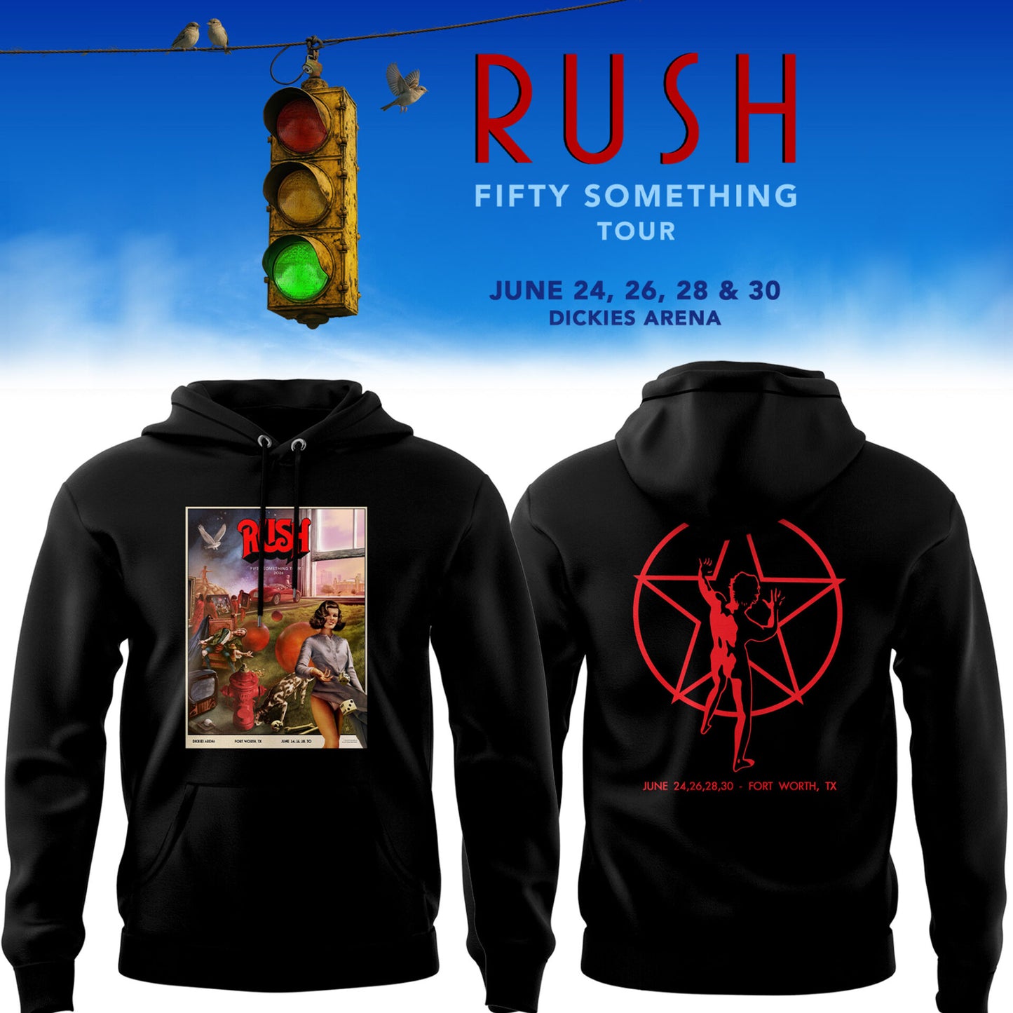 Rush Live at Dickies Arena in Fort Worth,TX Hoodie