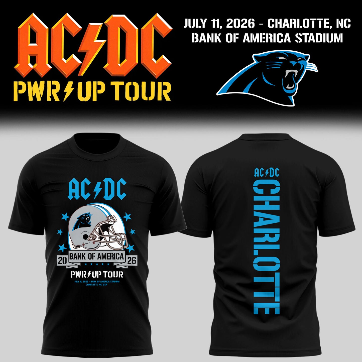 ACDC x PANTH Power up Tour Allegiant Stadium TShirt