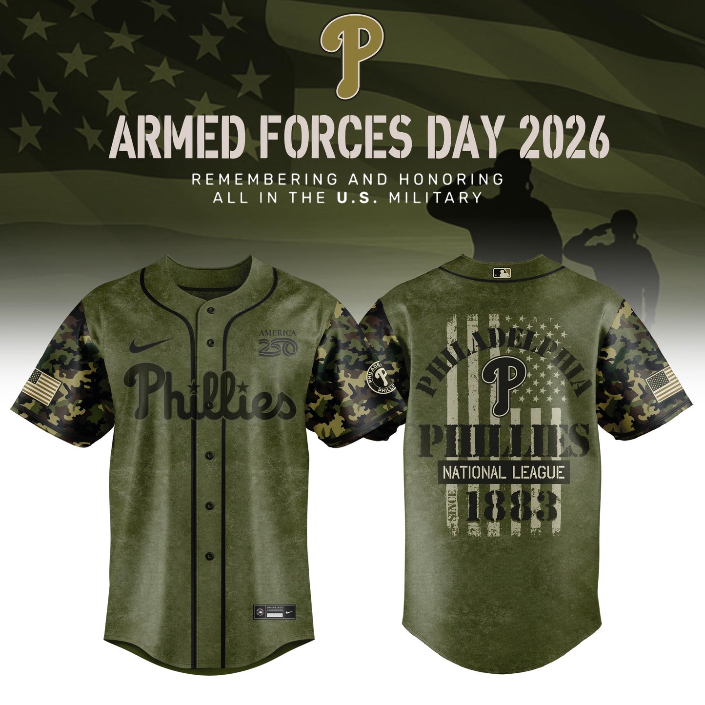 ALL TEAM Armed Forces Day Appreciation Night 2026 Edition Baseball Jersey