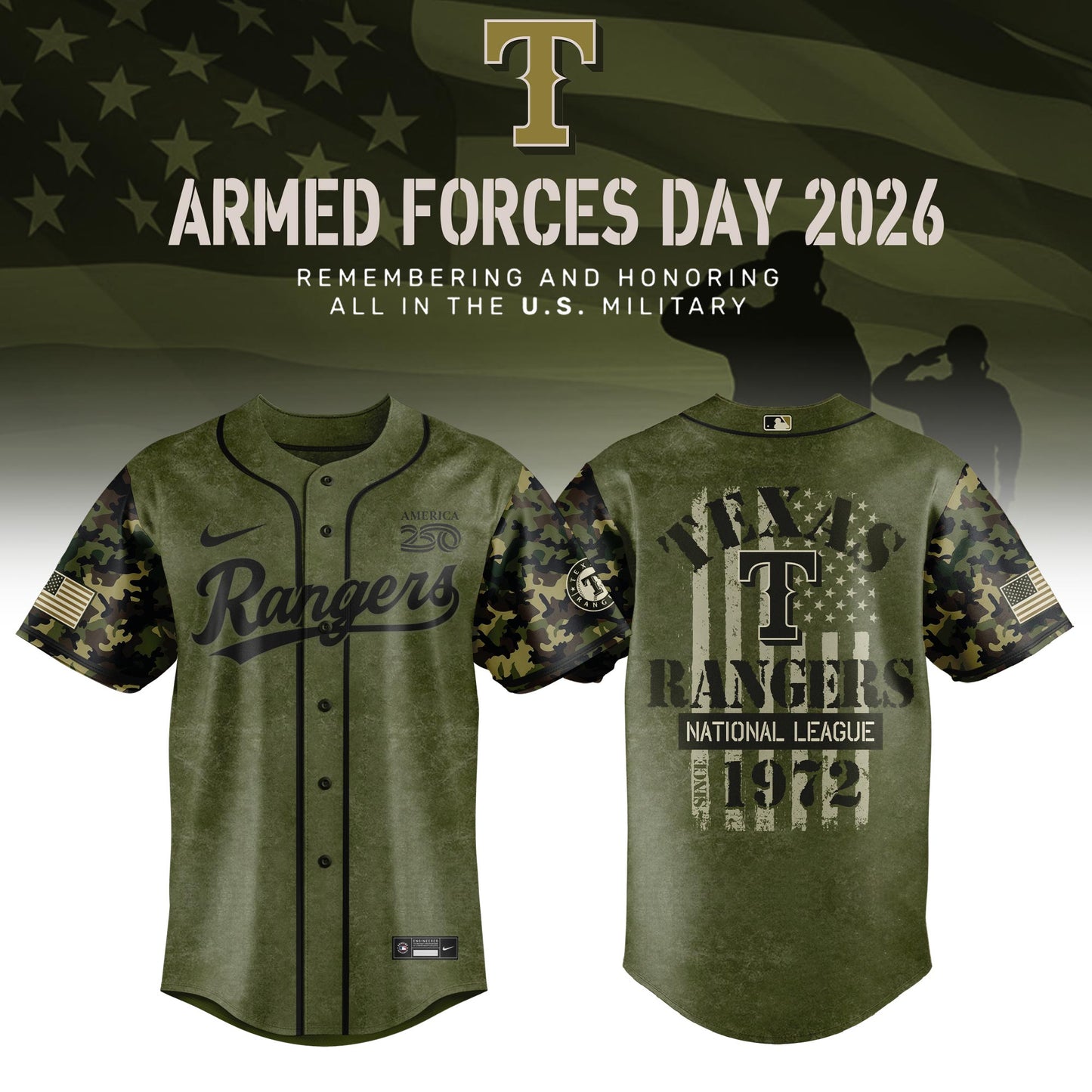 ALL TEAM Armed Forces Day Appreciation Night 2026 Edition Baseball Jersey