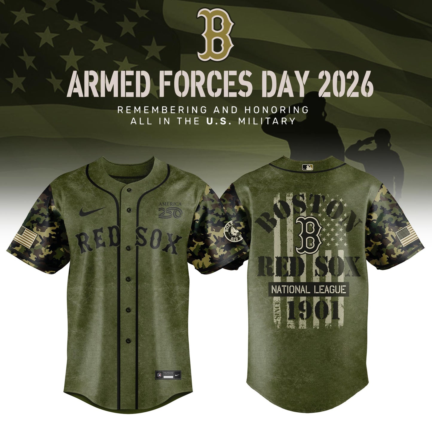 ALL TEAM Armed Forces Day Appreciation Night 2026 Edition Baseball Jersey